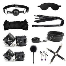 Load image into Gallery viewer, BDSM Restraints Sex Toys Bondage Restraints Set Fetish Bed Restraints Kits for Beginners SM Adult Games Safe Cosplay BDSM Cuffs Nipple Clamps Flogger Ball Gag Blindfold Rope
