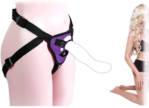 Strapon Harness, Sex Toys for Beginner Lesbian Couples Wearable Panty Vibrating Panties Clitoral Stimulator Bullet Vibrator Pocket (Purple)