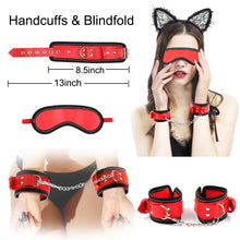 Load image into Gallery viewer, BDSM Restraints Sex Toys Bondage Restraints Set Fetish Bed Restraints Kits for Beginners SM Adult Games Safe Cosplay BDSM Cuffs Nipple Clamps Flogger Ball Gag Blindfold Rope