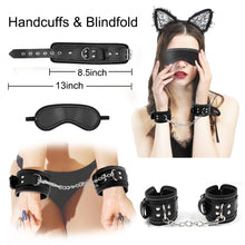Load image into Gallery viewer, BDSM Restraints Sex Toys Bondage Restraints Set Fetish Bed Restraints Kits for Beginners SM Adult Games Safe Cosplay BDSM Cuffs Nipple Clamps Flogger Ball Gag Blindfold Rope