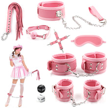 Load image into Gallery viewer, BDSM Restraints Sex Toys Bondage Restraints Set Fetish Bed Restraints Kits for Beginners SM Adult Games Safe Cosplay BDSM Cuffs Nipple Clamps Flogger Ball Gag Blindfold Rope